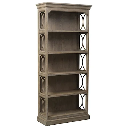Bookcase with Grid Overlay